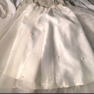 Custom Ivory Petticoat Tutu Skirt w/Pearls
